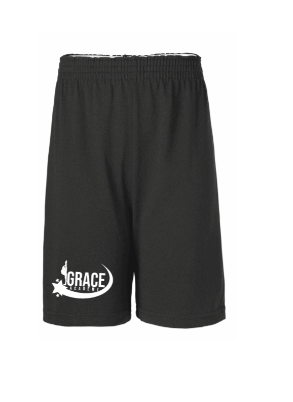 Grace Academy Youth + Unisex White Logo Shorts