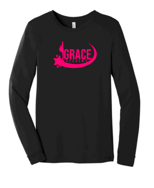 Grace Academy Black Long Sleeve Pink Logo
