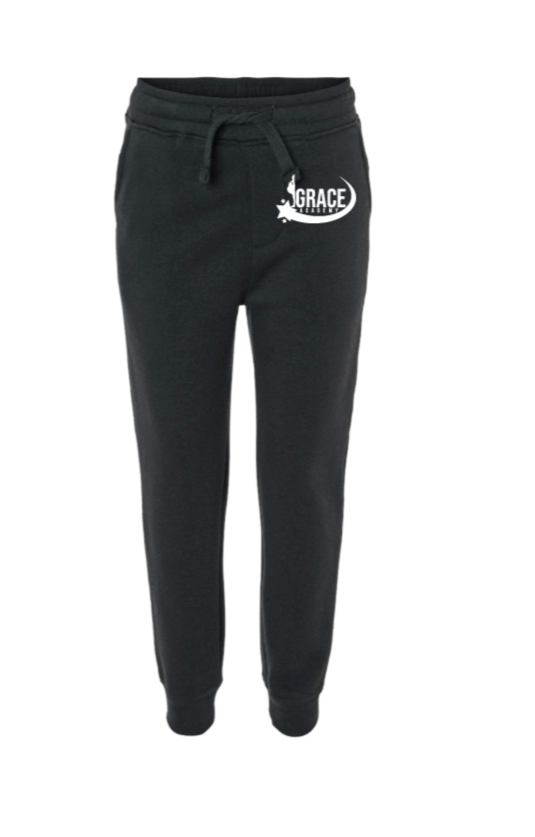 Grace Academy Toddler White Logo Sweatpants