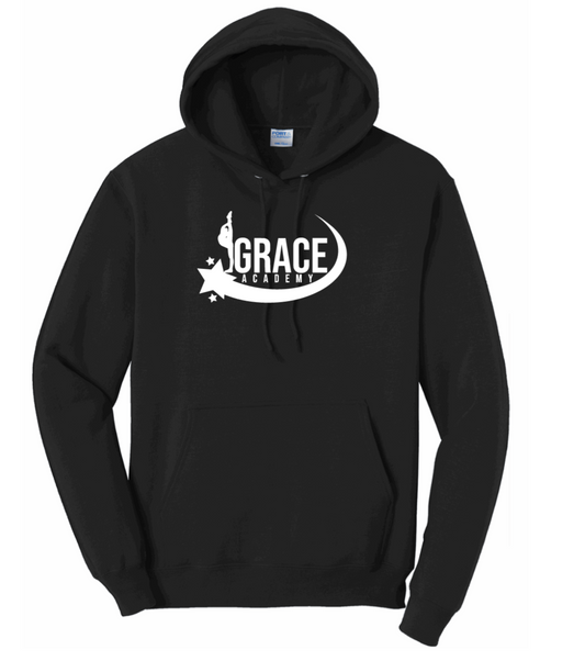 Grace Academy Black Hoodie White Logo